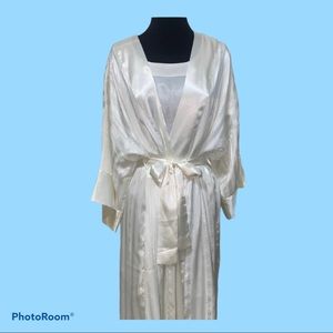 Vintage Victoria Secret Gold Label Cream Robe Set